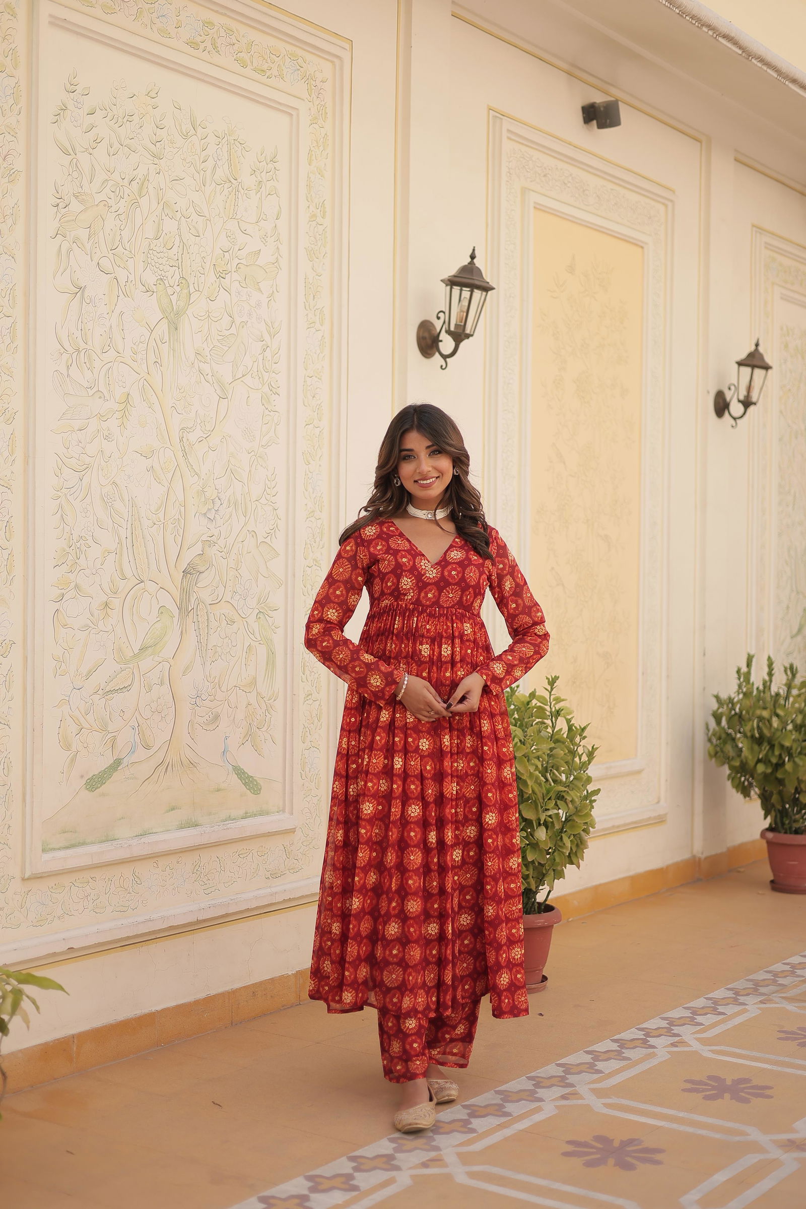 KA 1096 Faux Georgette Printed Heavy Designer Kurti With Bottom Wholesale Shop In Surat